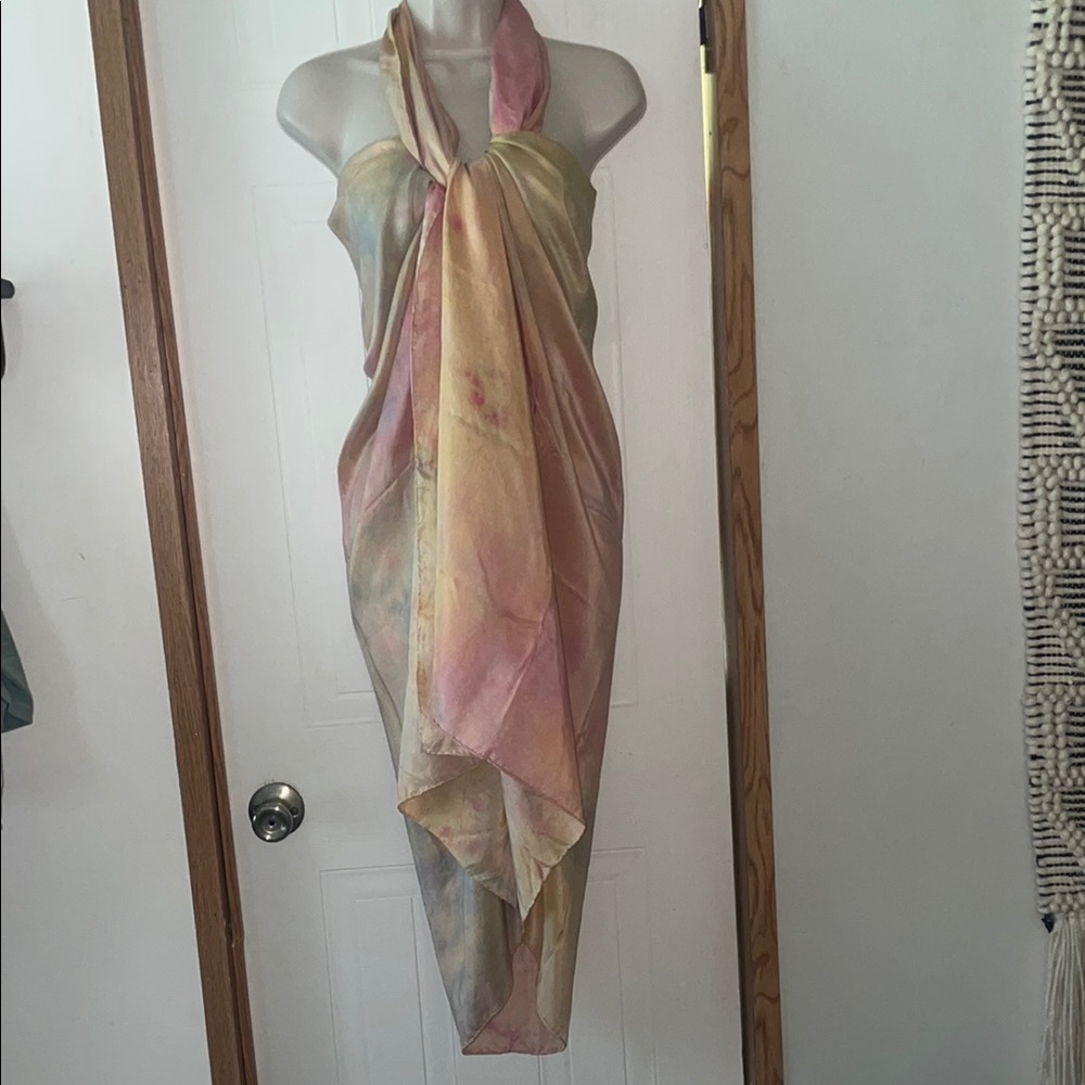 Custom Shibori died silk sarong